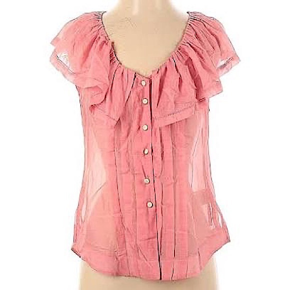 Anthropologie Tops - LIKE NEW ANTHROPOLOGIE ruffle silk top✨✨